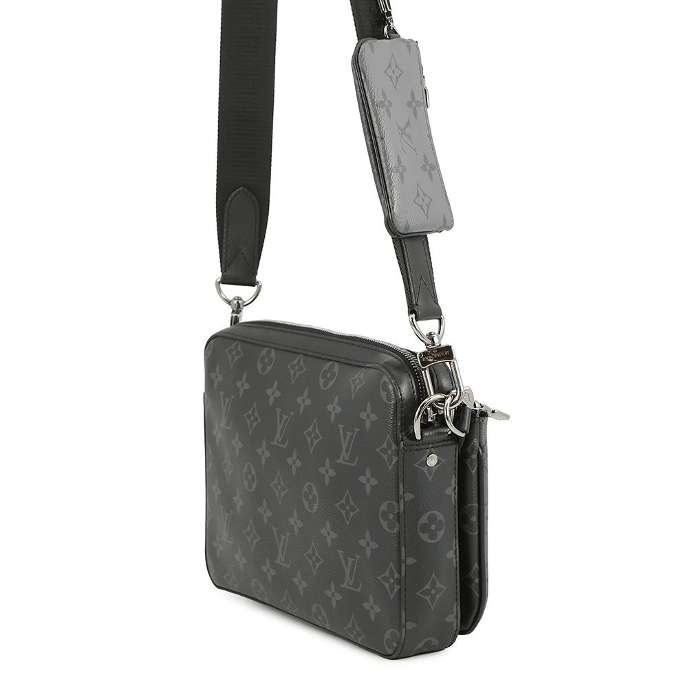 Louis Vuitton Black Messenger Black Bag Trio Reverse Shoulder Monogram Eclipse